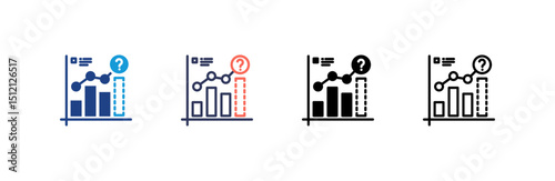 Forecasting icon set multiple style collection