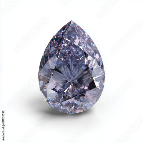 Exquisite Pear-Shaped Lavender Diamond , white background cut out PNG