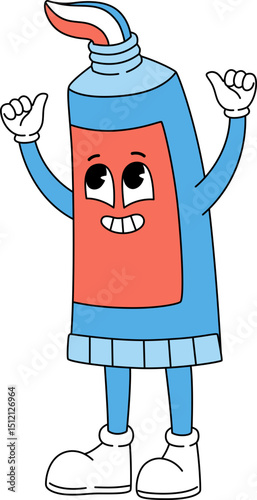 Groovy Retro Toothpaste Cartoon Character