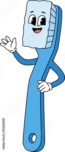 Groovy Retro Toothbrush Cartoon Character