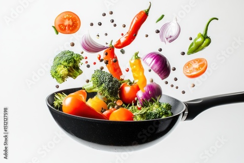 Vegetables Tossed in Pan with Herbs and Garlic