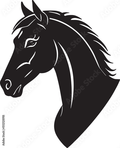 Warhorse Head Profile – Powerful Equine Warrior Symbol in Vector Art