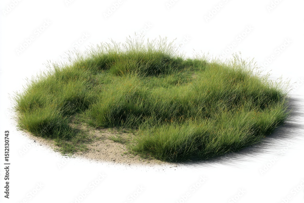 Fototapeta premium Growing green grassy patch nature scene digital art isolated environment close-up view organic texture