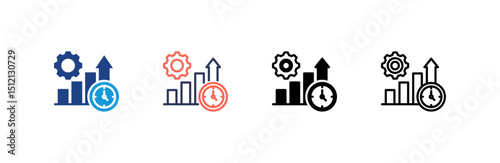 Productivity icon set multiple style collection