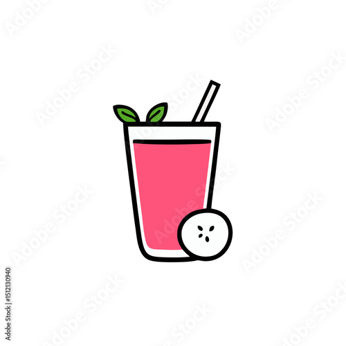 Simple Smoothie Logo With Fruit Illustration
