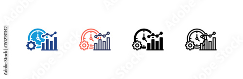 Time Management icon set multiple style collection