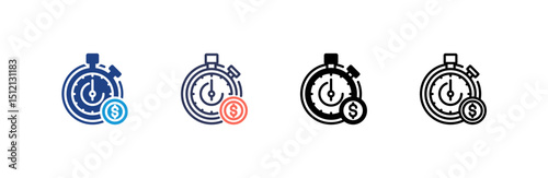 Time icon set multiple style collection