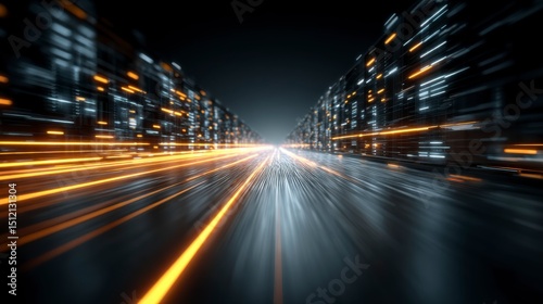 Data Transfer Concept with Bright Radiant Lines and Modern Design