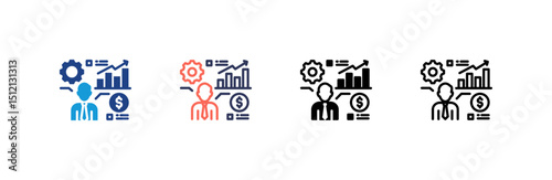 People icon set multiple style collection