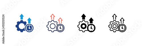 Productivity icon set multiple style collection