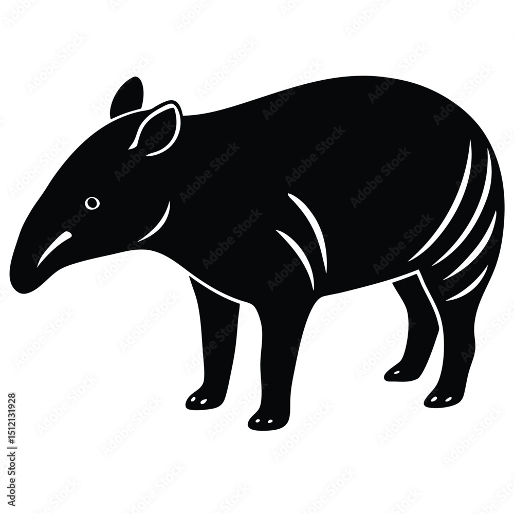 Fototapeta premium TAPIR VECTOR SIHOUETTE