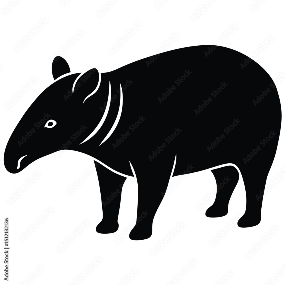 Fototapeta premium TAPIR VECTOR SIHOUETTE