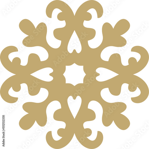 Vector golden  Kazakh national ornament. Ethnic pattern of the peoples of the Great Steppe,