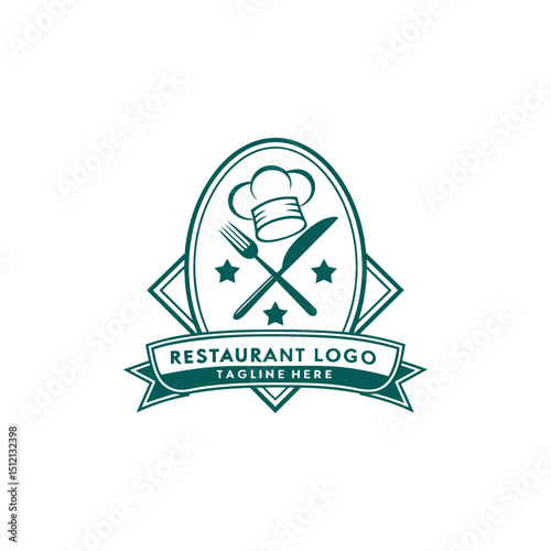 Elegant restaurant vector logo design for fine dining, cafe or brand company 
