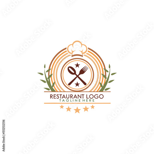 Elegant restaurant vector logo design for fine dining, cafe or brand company 
