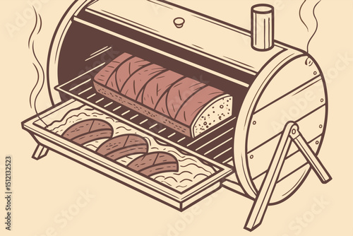 Korean BBQ tabletop scene with raw meats and sauces, friends gathered around