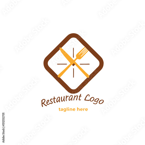 Elegant restaurant vector logo design for fine dining, cafe or brand company 
