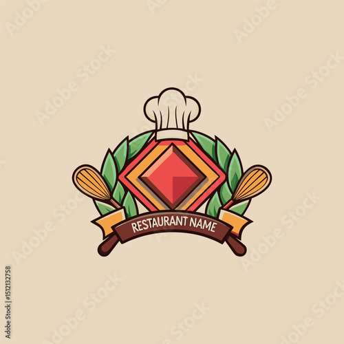 Elegant restaurant vector logo design for fine dining, cafe or brand company 
