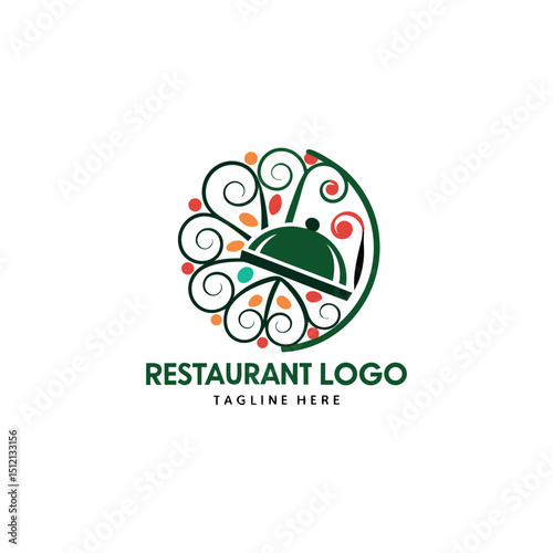 Elegant restaurant vector logo design for fine dining, cafe or brand company 
