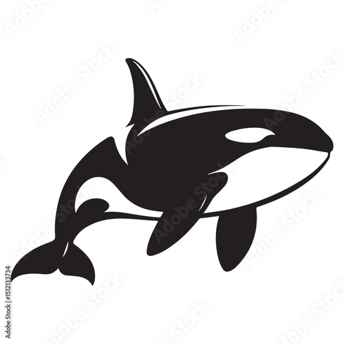 Orca vector silhouette Eps. Orca