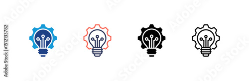 Innovation icon set multiple style collection