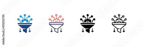 Processing icon set multiple style collection