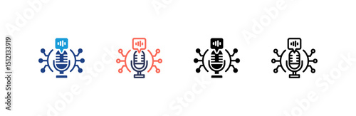 Voice Recognition icon set multiple style collection