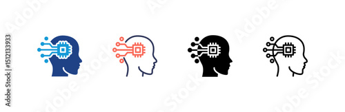 Intelligence icon set multiple style collection