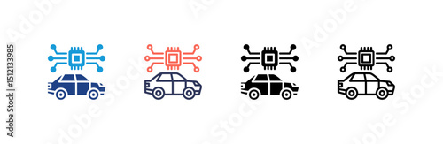 Smart Car icon set multiple style collection