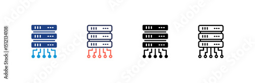 Database icon set multiple style collection