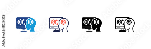 Human icon set multiple style collection