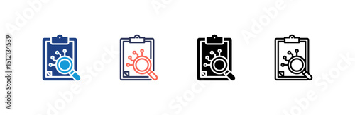 Diagnostic icon set multiple style collection