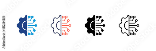 Deep Learning icon set multiple style collection