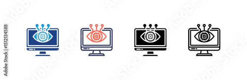 Vision icon set multiple style collection
