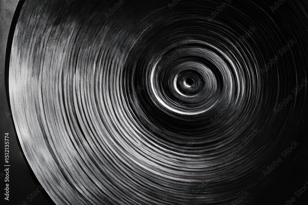 Fototapeta premium Abstract black and white hypnotic spiral circle