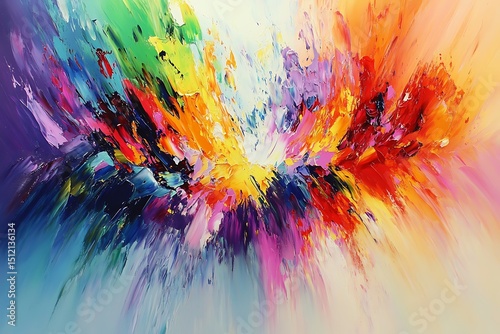 Wallpaper Mural Vibrant Color Explosion Abstract Art Painting, Torontodigital.ca