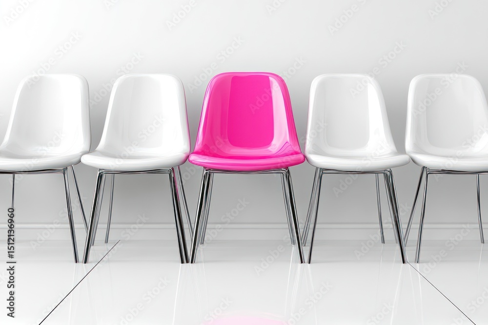 Obraz premium Concept of best candidate with black chair highlighted