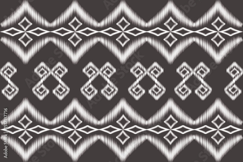 seamless damask pattern. This design features a traditional Thai textile pattern with symmetrical, intricate motifs in a repeating layout, commonly seen in woven fabrics from Thailand.
