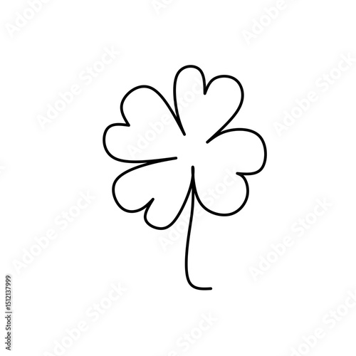 Saint patrick clover leaf, Continuous line art vector illustration. editable stroke.