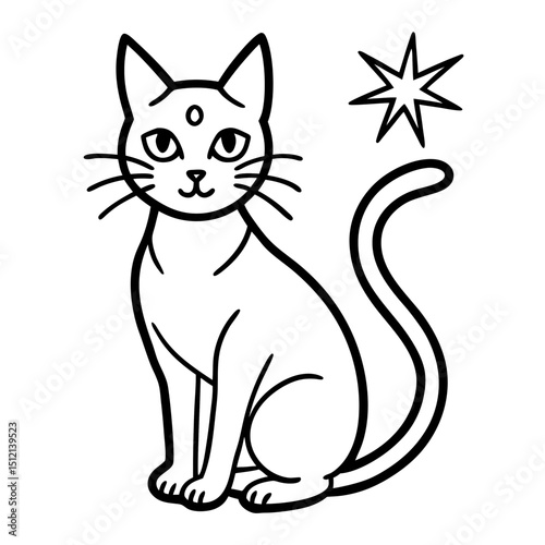 Mystical Cat With Star