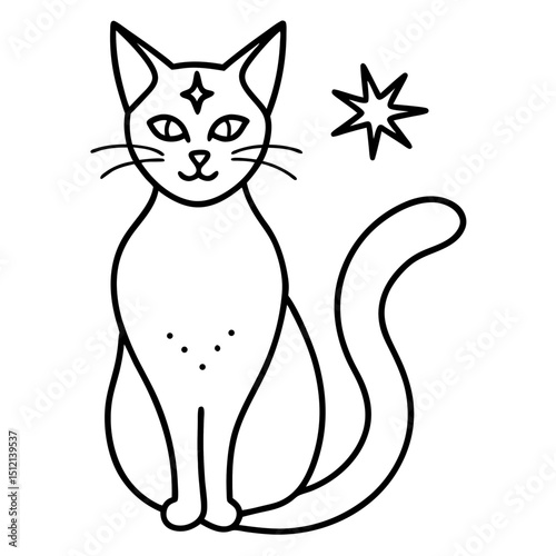 Mystical Cat With Star