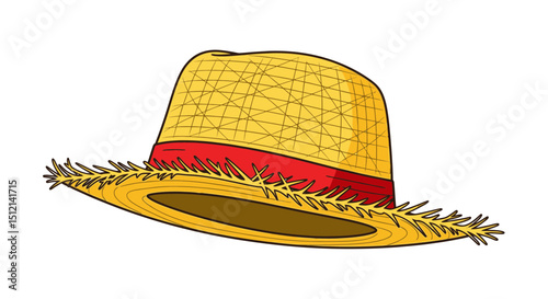 Straw hat on transparent background