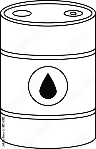 Barrel icon. oil barrel coloring pages.  barrel with sign flat vector icon for apps and websites. outline icon. Vector illustration