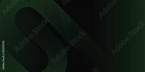 Abstract furistic dark green technology concept background with line green circle