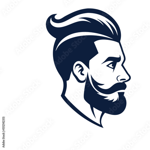 Barber Face with a Straight Razor Replacing the Sideburn Vector Illustration