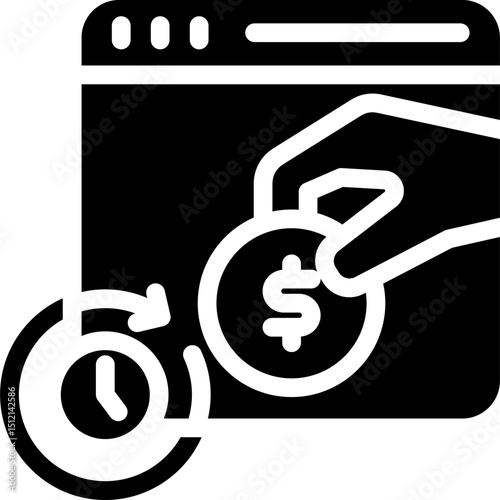 Pay Later glyph icon