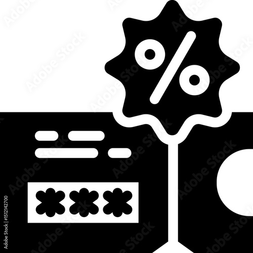 Promo Code glyph icon