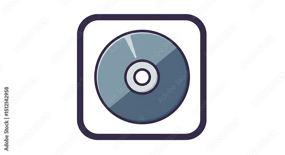 A CD icon isolated on white background A CD icon isolated on white background