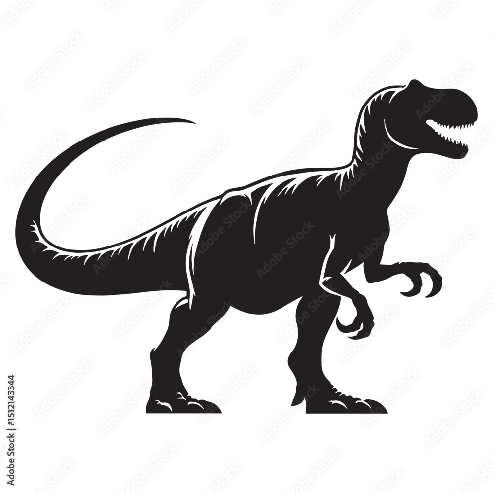 Obraz premium Jurassic Form Giganotosaurus silhouette – Giganotosaurus illustration – Minimalist Giganotosaurus vector – Dinosaur silhouette