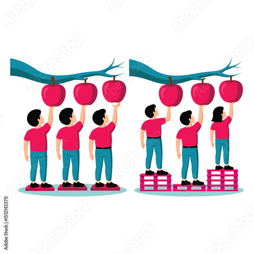 Equality vs Equity Vector Illustration